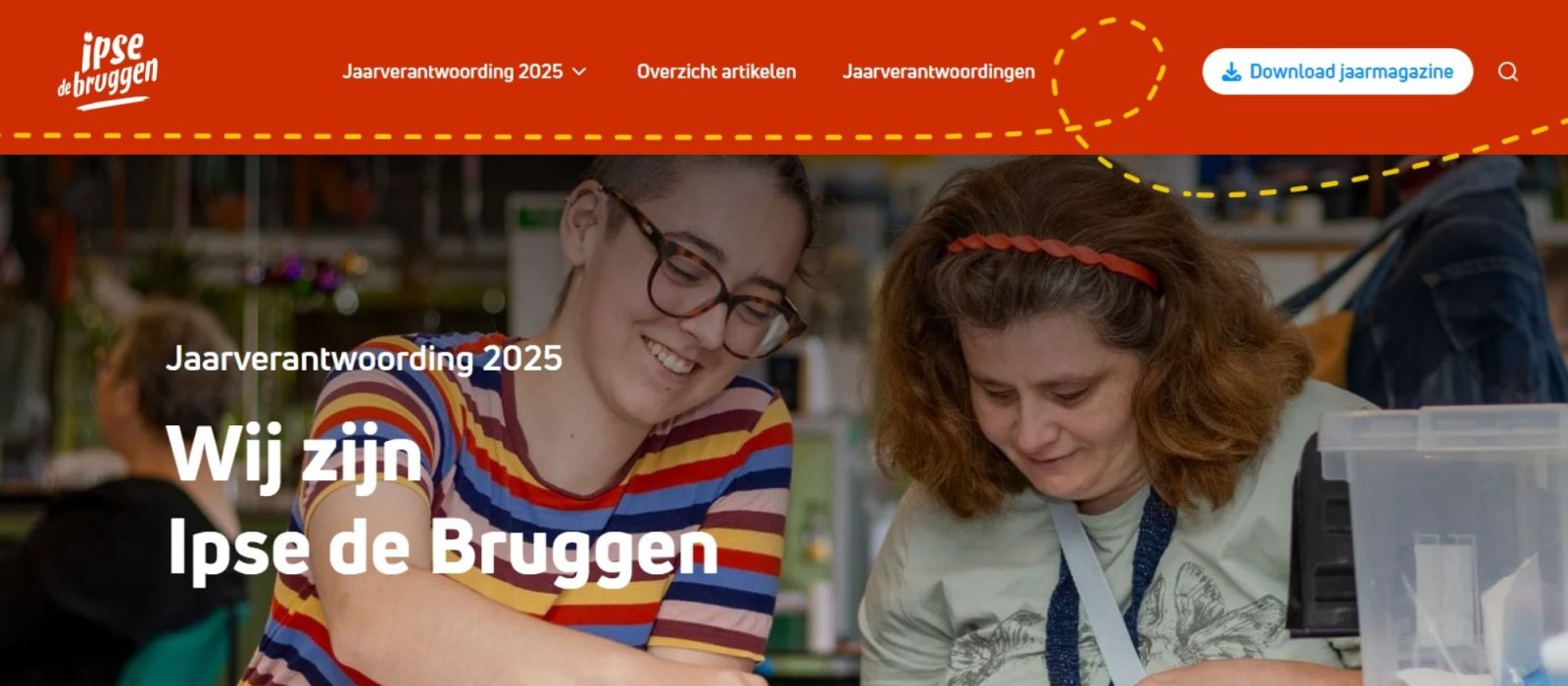 de homepage van de interactieve website met daarin de Jaarverantwoording 2025