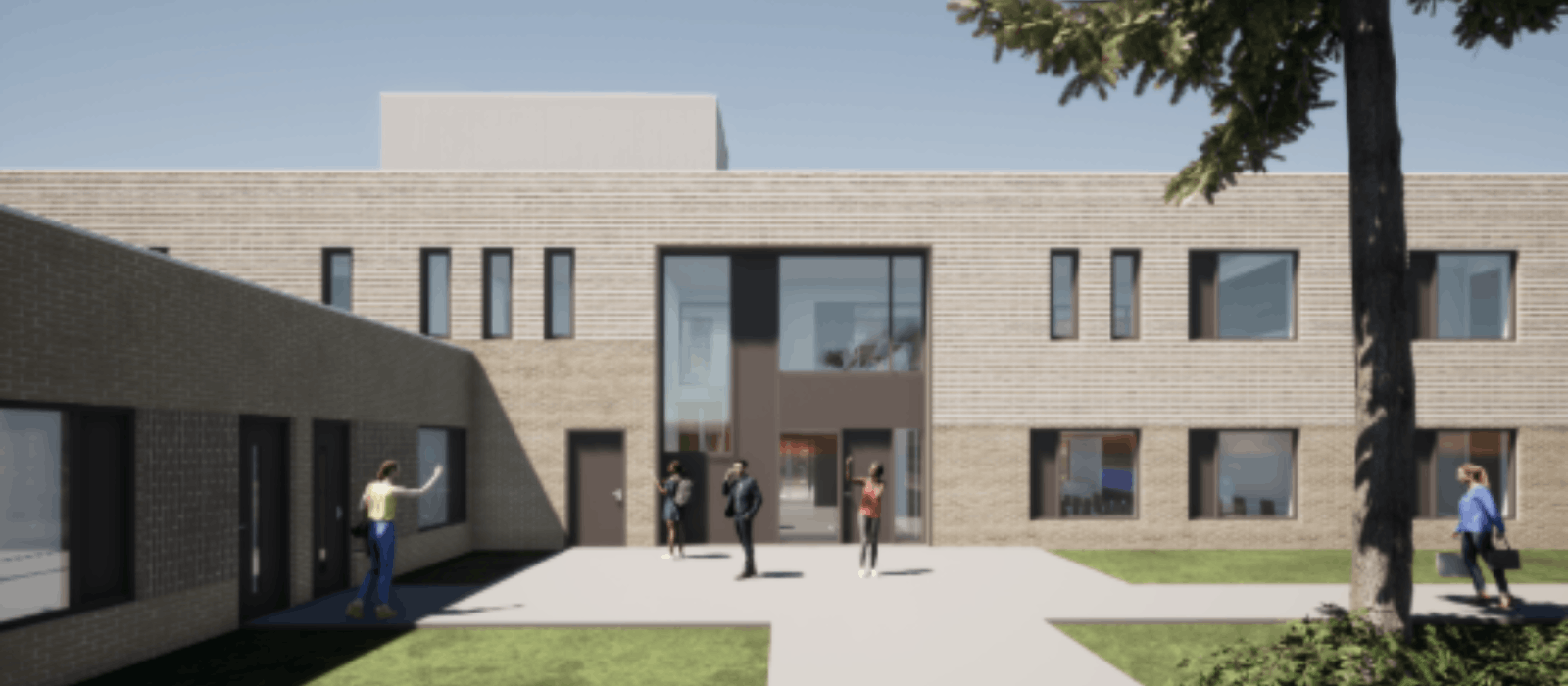 Impressie tekening van de nieuwe locatie BW+