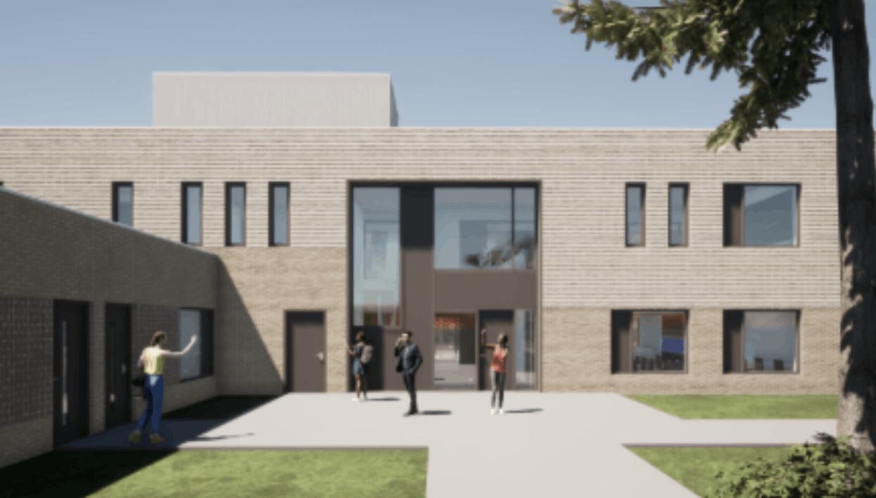 Impressie tekening van de nieuwe locatie BW+