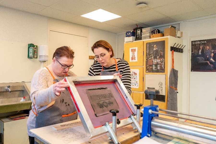 Drukkerij van leer en werkplek Het Palet