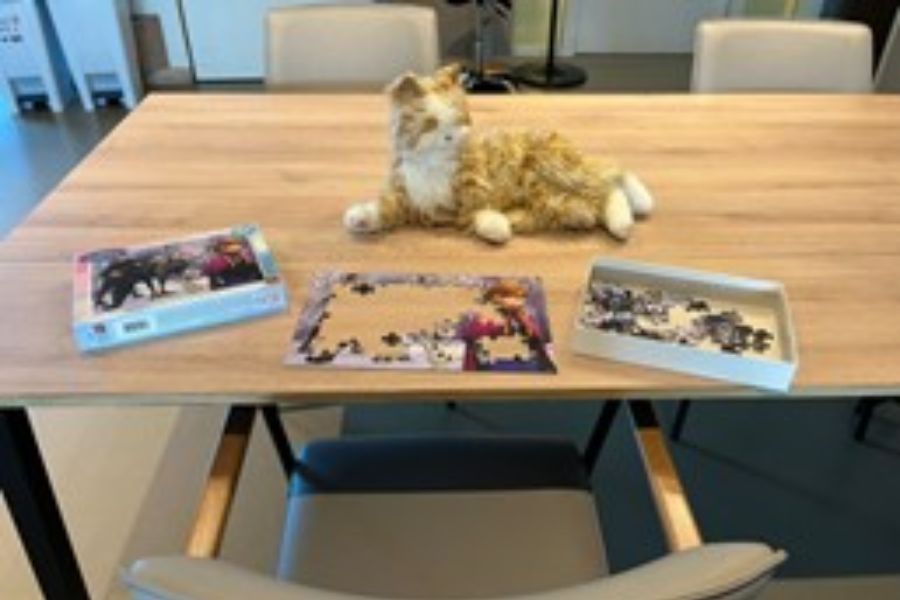 puzzelen op de eettafel van Gaardenpad 2A